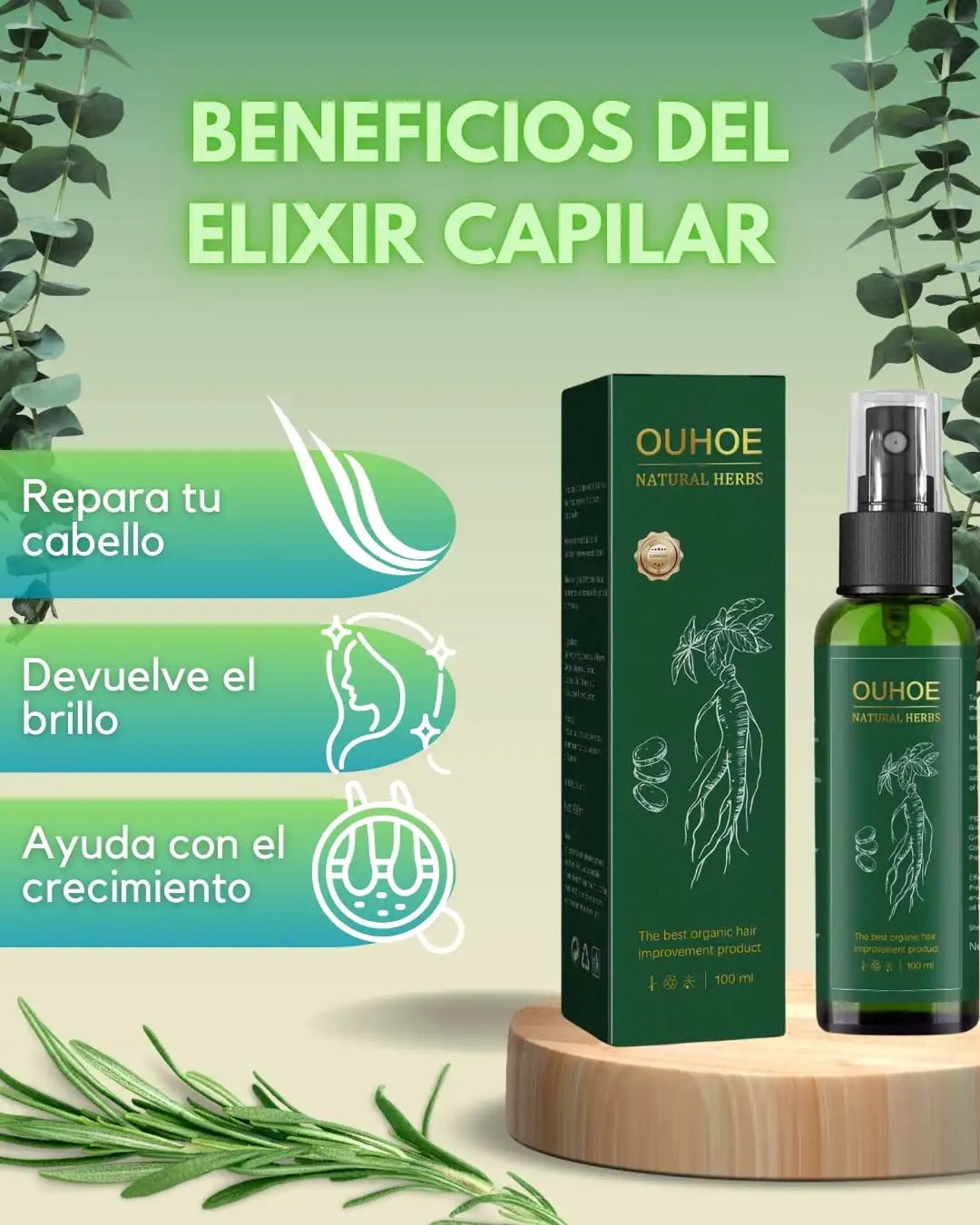 DUO PERFECTO 🥰 SHAMPOO ROMERO CRECEPELO + TONICO OUHOE | ENVIO GRATIS