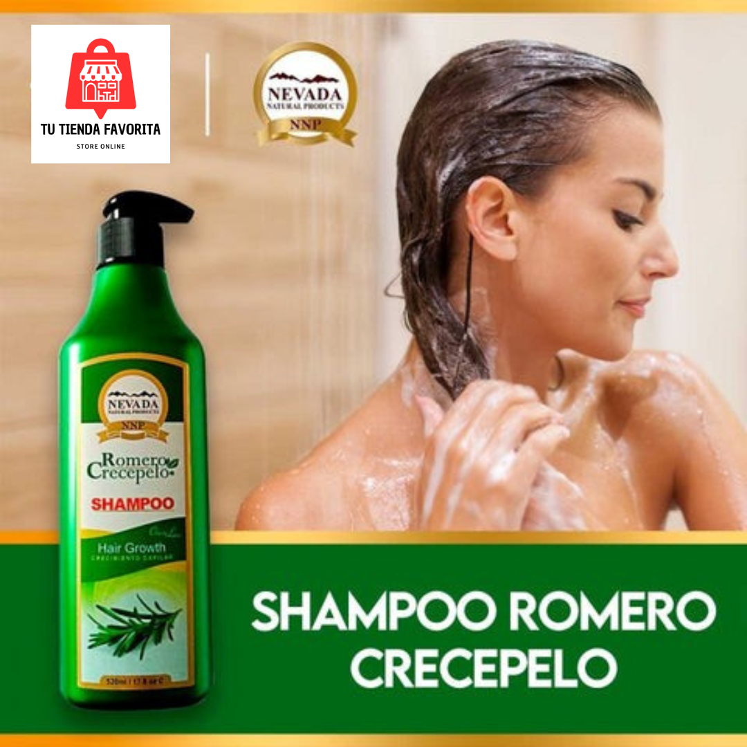 SHAMPOO CRECE PELO - TRATAMIENTO INTENSIVO (Con extracto de romero y Vitaminas)